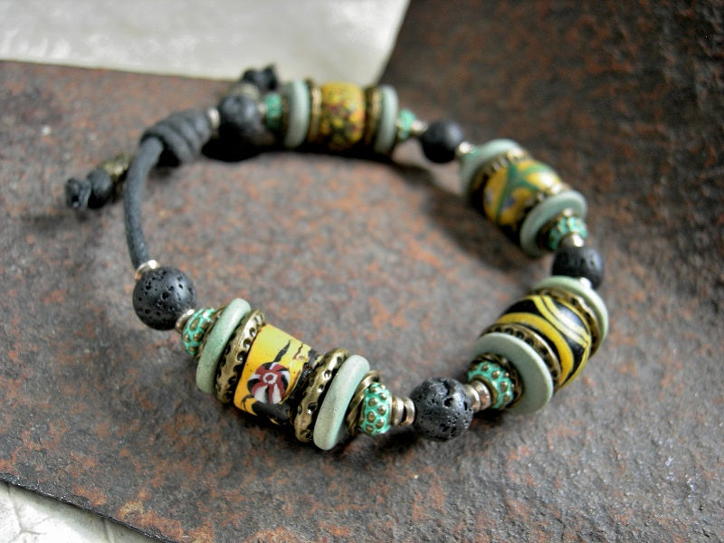 African Trade Beads Bracelet. Women's Bracelet. Colorful Bracelet. Ooak  Bracelet. Handmade Bracelet. Eclectic Bracelet. Bohemian Bracelet. - Etsy