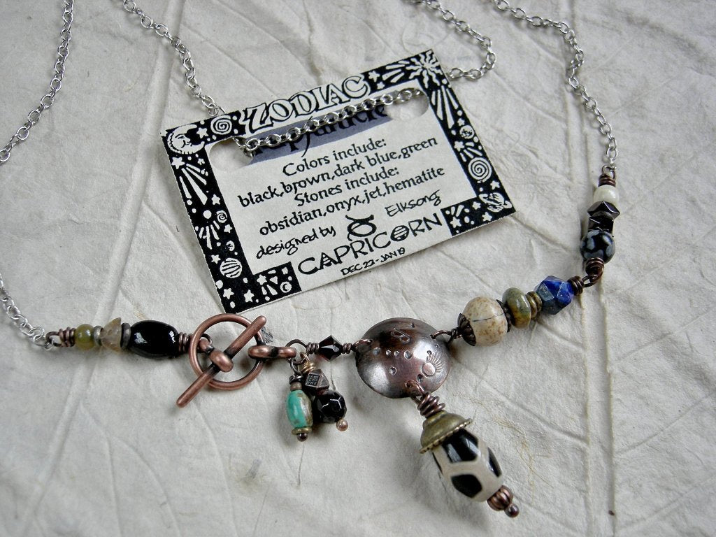 Capricorn zodiac necklace, custom birthstone jewelry, unique astrological necklace