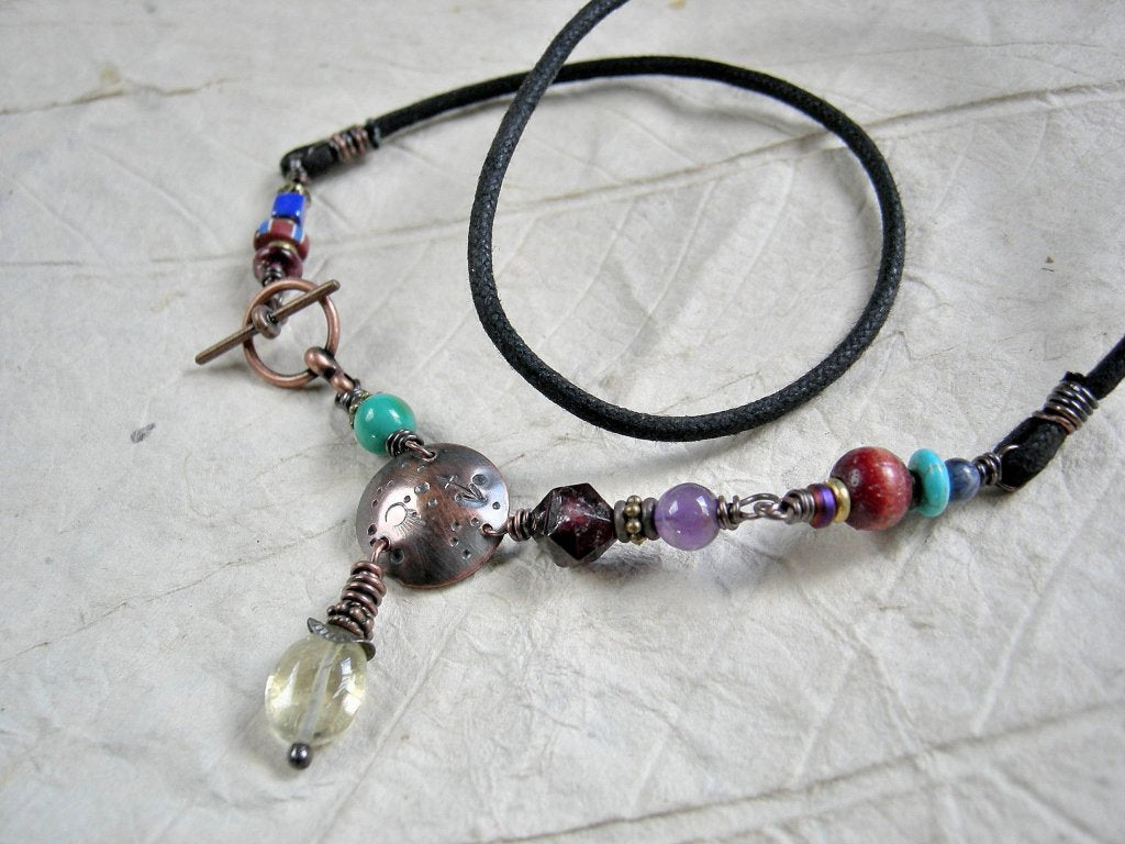 Sagittarius zodiac necklace, custom handmade birthstone jewelry, boho astrological necklace