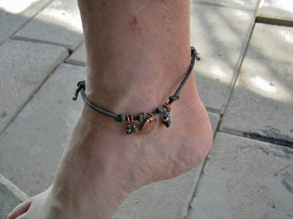 Adjustable Zodiac anklets, boho unisex style astrological jewelry, sliding knot anklets